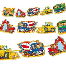 3m Partykette BAGGER BAUSTELLE