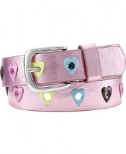 PU-Gürtel Herzchen pink
