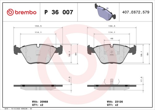 Brembo bremsbelagsatz - brembo,
