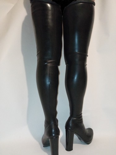 Crotch latexstiefel schwarz - latexstiefel,