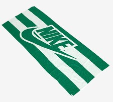 Nike Club Pool Handtuch Sport Grün Weiß Baumwolle Fitness Lauf Handtücher HF9...