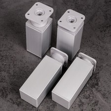 Möbelfuß 4er SET Möbelfüße 40 x 40 mm Chrom matt 60-180 mm Sockelfuß Fuß Schrank