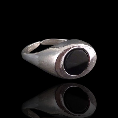 Vintage onyx silberring - onyx,