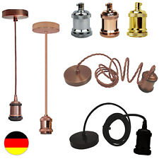 Vintage Hänge leuchte textilkabel Lampen halter Pendelleuchte E27 Lampenfassung