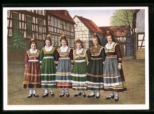 Ansichtskarte hessenmädchen - ansichtskarte,
