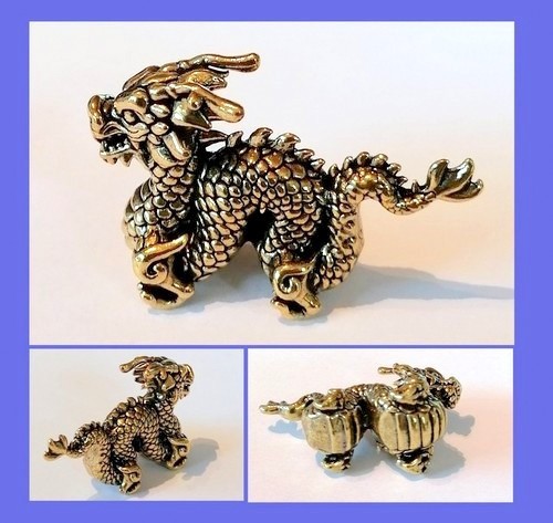 Messing drache figur - figur, massiv