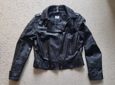 Clockhouse C&A CundA Damen Echt 100% Lamm Leder Biker Jacke kurz Gr 42 schwarz