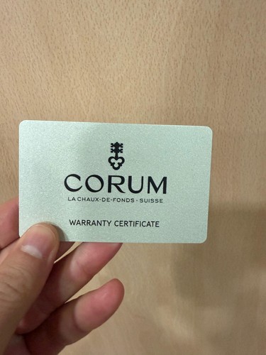 Corum warranty card - corum,