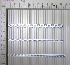 Scrapbooking Rand Stanzform Bordüren Stanzschablone 3 Stück Herz Zick-Zack Blume