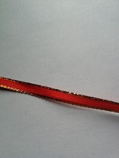 5  Meter Satinband Rot mit Goldkante, 6 mm breit