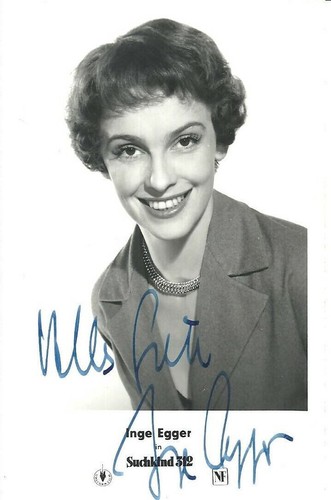 Inge egger original autogramm - inge,