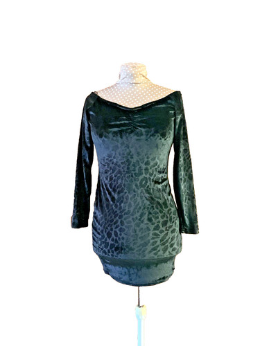 Kleid pannesamt schwarz leo - kleid,