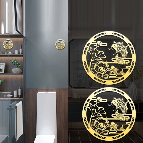 Carp lotus metal sticker lucky - carp,