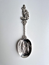 großer alter 833 Silber Löffel mit schöner Szene / Musikanten - Holland Motiv