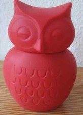 rote Spardose aus Silikon Eule