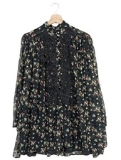 ZARA Volantkleid Damen Kleid Gr. DE 38 schwarz Casual-Look