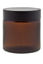 Tiegel 100 ml Braunglas mit schwarzem Schraubverschluß Salbentiegel Cremetiegel