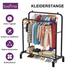 Kleiderständer Stabil Schwerlast Kleiderständer mit 2 Kleiderstangen und Ablage