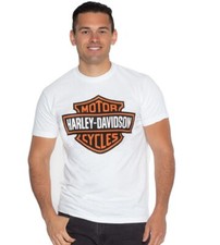 Harley-Davidson T-Shirt B&S Orange On White