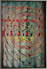 Jozsef Toth *1944: Energie Wellen Schwarz Rot Gold  BMW Lack-Gemälde Ausstellung