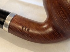 Pfeife Ser Jacopo .  "La fuma." Fatta a Mano. Finche Tira. 120 116. Silberring