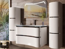 Badmöbel Set Schwarz / Weiss