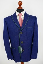 Tofana Lodenfrey Trachten Janker Gr.50 100% Leinen Blau NEU mit Etikett