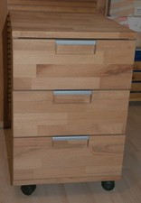 Büromöbel, Rollcontainer, Buche, massiv