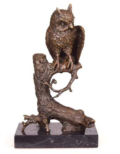 Bronze figur eule auf - figur,