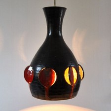 Keramik HÄNGELAMPE, Brutalist Style, Palette Landshut, 70er Jahre