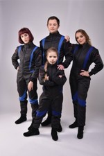 Kartoverall Motorsportoverall, Modell CRUISER FLEX, schwarz/blau, keep-racing® 