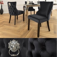 Edler Stuhl LEON Samt schwarz