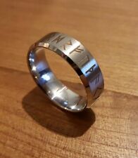 Ring Runen Edelstahl Silber Götter Thorshammer Viking Mittelalter Schmuck R2.2