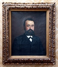 1889 CARL WATZELHAN Ölgemälde ÖLBILD Portrait feiner Herr Mann Bild oil painting