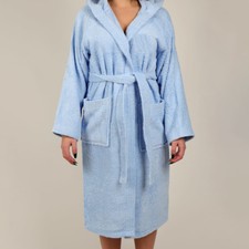Frottee Bademantel aus reiner Baumwolle weich Kapuze 500 gr. Taschen Kapuze