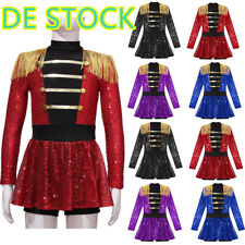 DE~Mädchen Zirkus Kostüm Pailletten Kleid Zirkusdirektor Cosplay Karneval