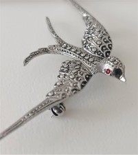 Brosche Silber Vogel Schwalbe