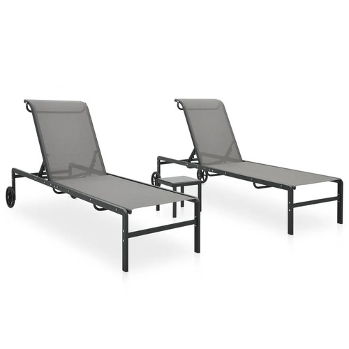 Sonnenliege set grau - set, textilene