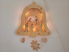 Glockenfensterbild in 3D-Optik, Holz, Lichterkette  *TOP*