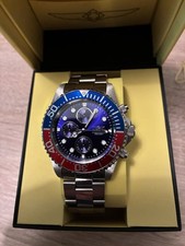 Invicta Pro Diver Herren-Quarzuhr  PEPSI Edelstahl 43 mm Silber/Blau