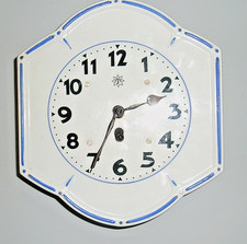 Alte Junghans Keramik Küchenwanduhr mit Gustaf Becker Uhrwerk p21 für Bastler