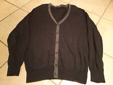 Strickjacke langarm Herren, Feinstrick, Knöpfe, anthrazit/grau, M, Royal Class