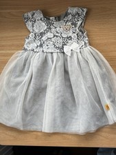 Steiff Kleid Grau Weiß 86cm