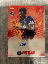 Nuno Mendes PSG , Auto 5/10, Velocity TOPPS Curated Set RC Rookie UEFA Portugal