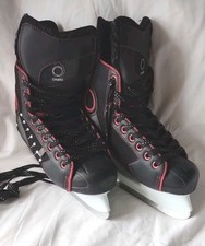 Oxelo HIS Comp 3 Schlittschuhe UK Größe 5,5 EU 39 Unisex Schwarz Rot Max 70kg