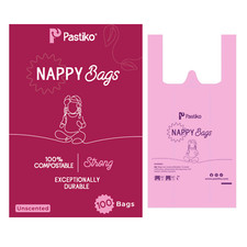 100% biologisch abbaubare kompostierbare dicke Windeltüten Müllsäcke Baby Bindegriff 100 Stück