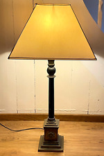 Tischleuchte Leuchte mit Verziehrungen & Marmor-Säule Bronze Messing Lampe Antik