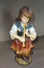 Holzfigur Flötenspielerin