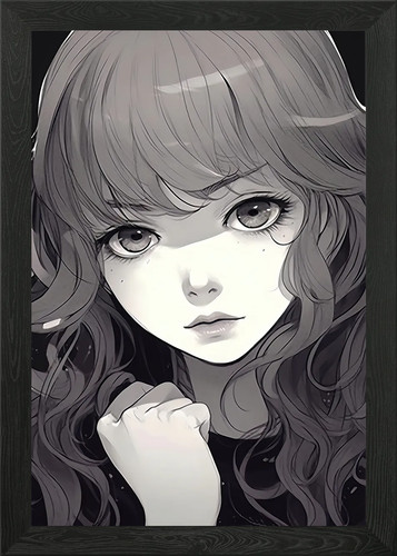 Anime girl gerahmtes - anime, wandbild