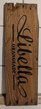altes Holzschild LIBELLA Orangeade - vermutlich aus einer alten Kiste - 1970er